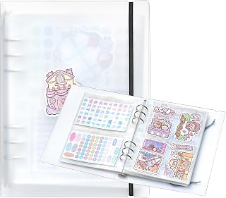 1pcs A5 Sticker storage Album,sticker organization Collecting Book Binder sleeves for planner stickers organizers collector recipe cards (3 different sized pockets)