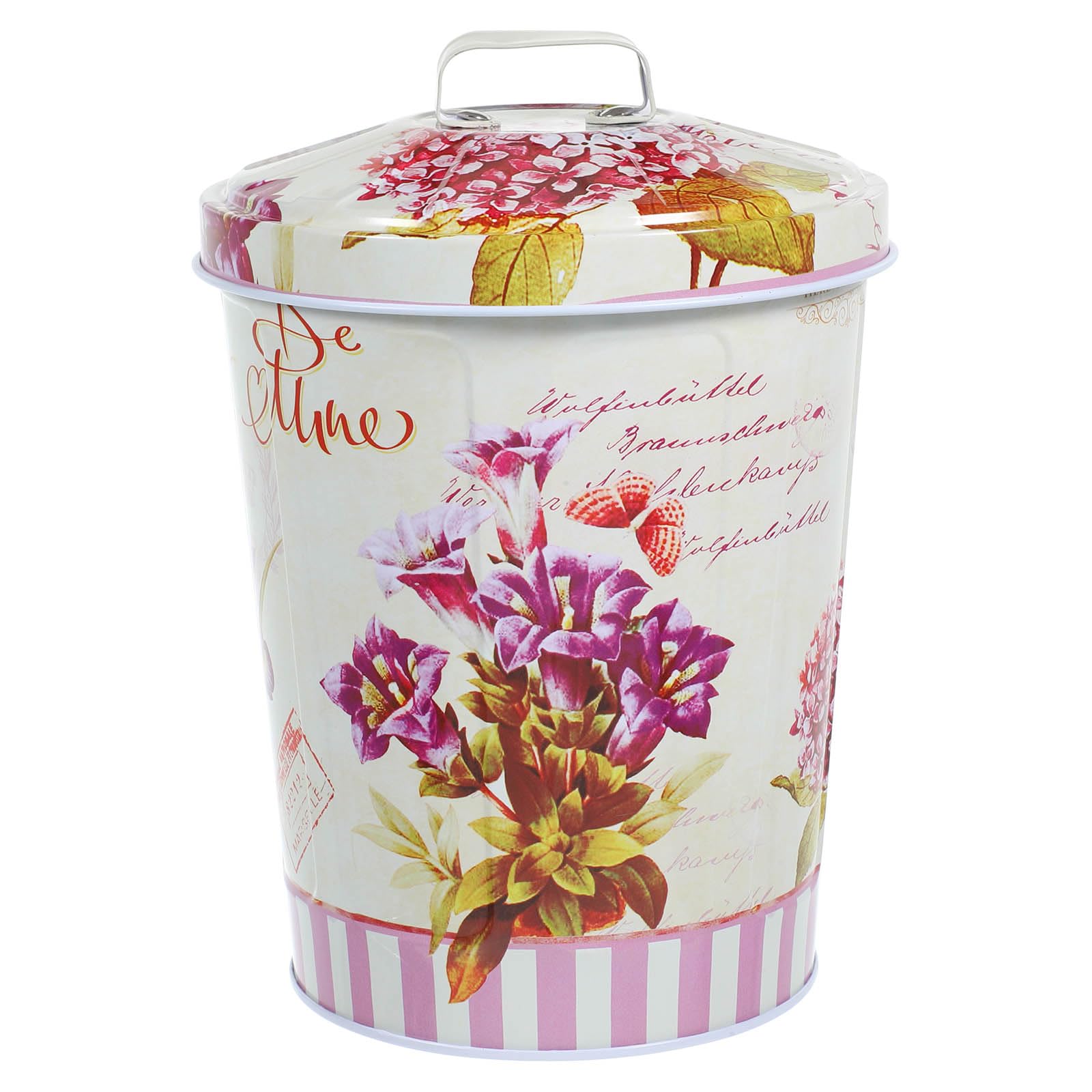Lata de almacenamiento de galletas grande caja floral hermética TOYANDONA