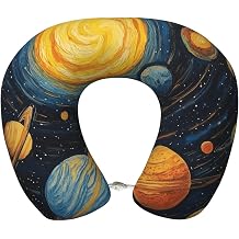 Travel Pillow Memory Foam Neck Pillow for Traveling Airplane, Washable CoverUniverse Starry Sky Planet