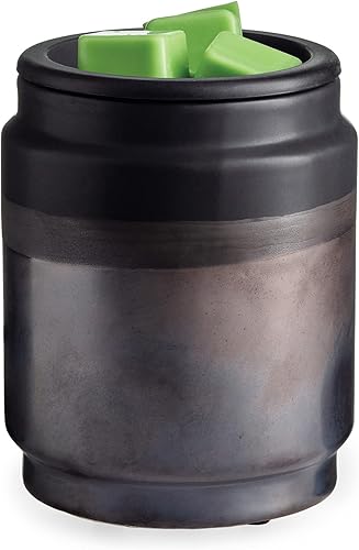 Candle Warmers Etc. Calentador de fragancia para derretir cera perfumada, cubos, tartas con tapa de silicona  Cerámica de espiga azul