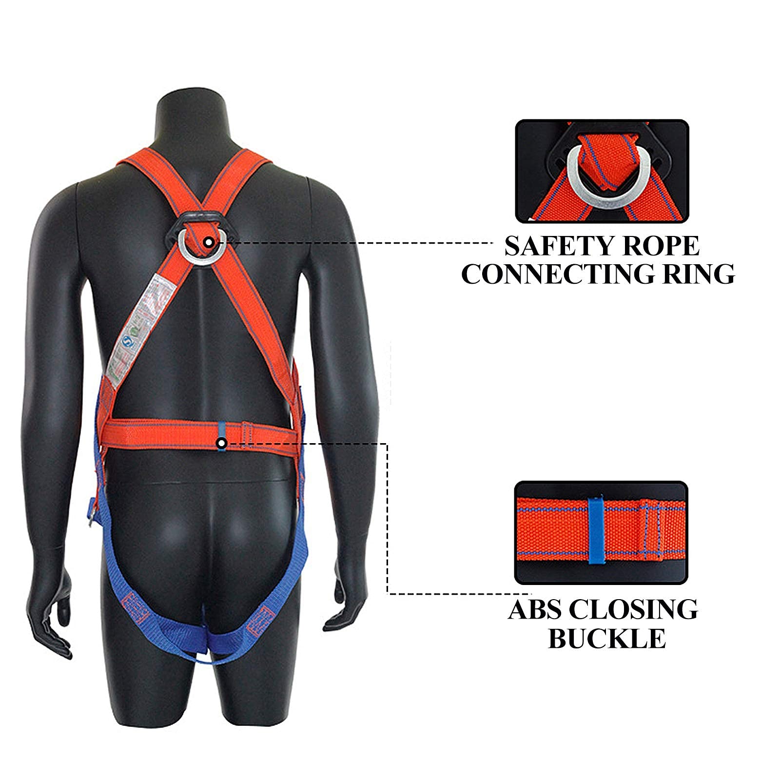 SwaYve Kit de Arnés de Seguridad para Construcción de Cuerpo Completo, Equipo de Protección Personal para Detención de Caídas para Trabajos en Techos