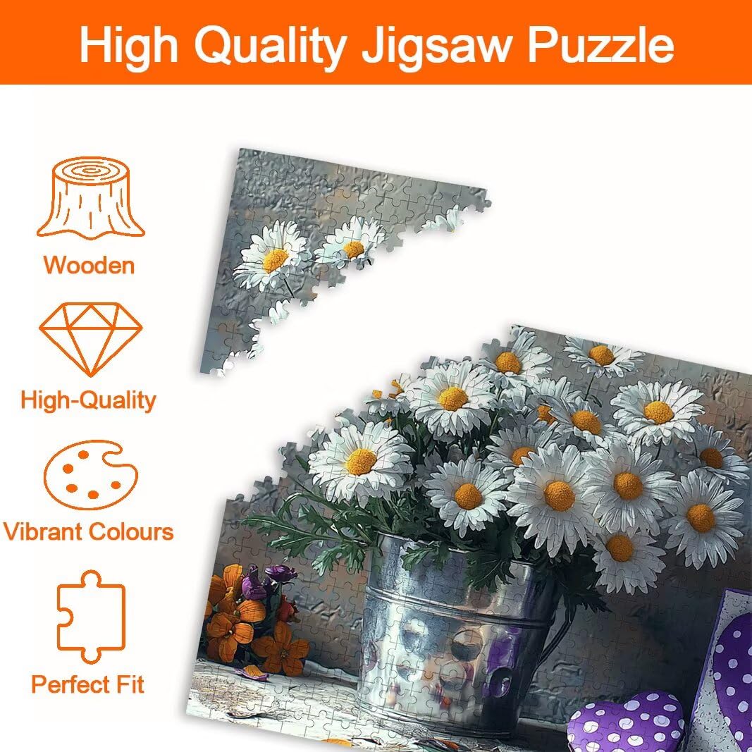 Puzzle 5000 elementów, stokrotki, puzzle dla dorosłych, drewniane puzzle