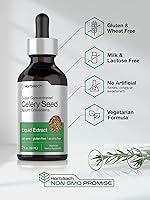 Vista 5 de Horbaach Extracto líquido de semillas de apio 2 onzas líquidas Tintura sin alcohol Graveolens de apio Suplemento vegetariano, sin OMG y sin