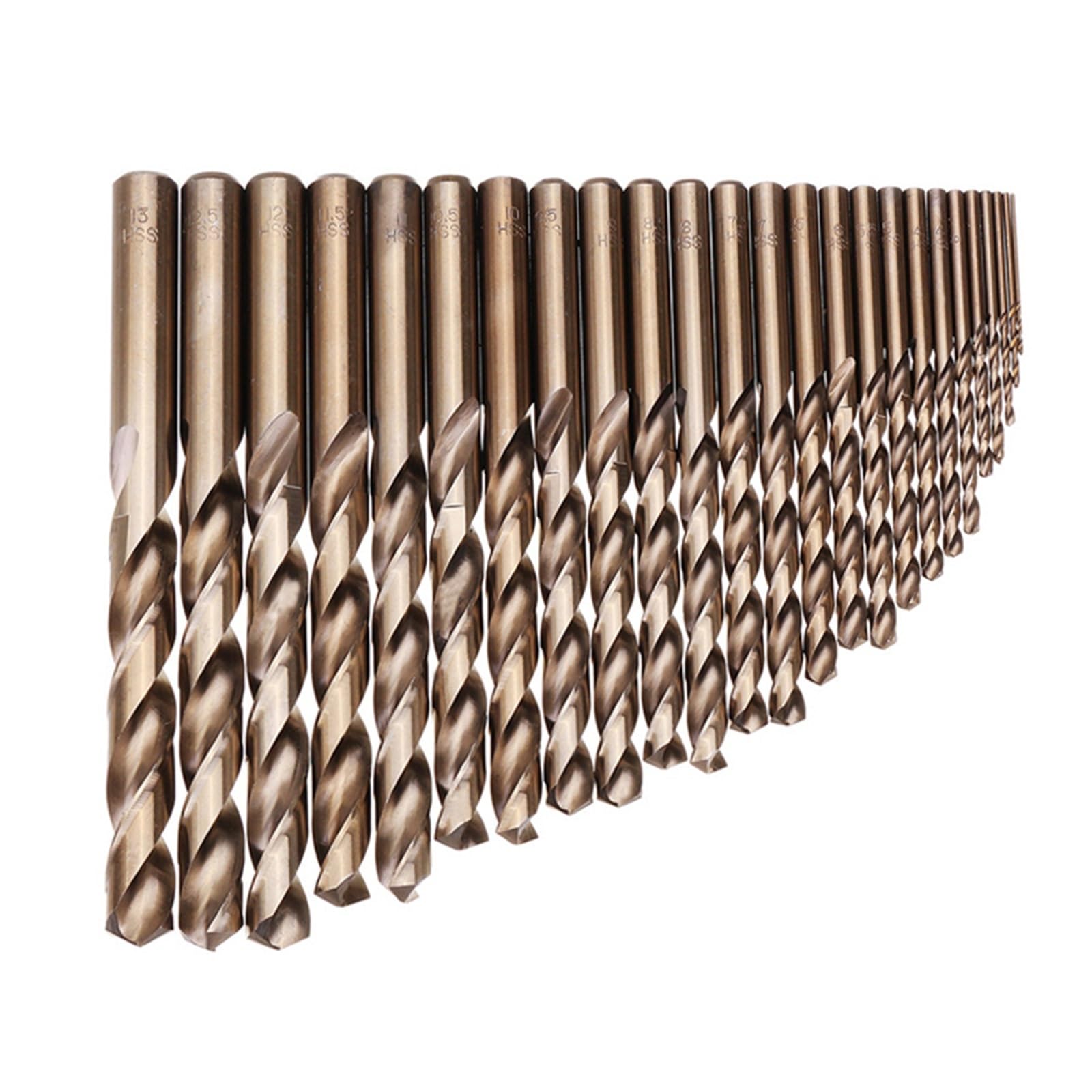 25Pcs Cobalt Drill Bit Set, Dia 1-13mm M35 HSS-Co Straight Shank Twist Drill Bits Set for Hardened Metal, Stainless Steel, Cast Iron, Wood and Plastic