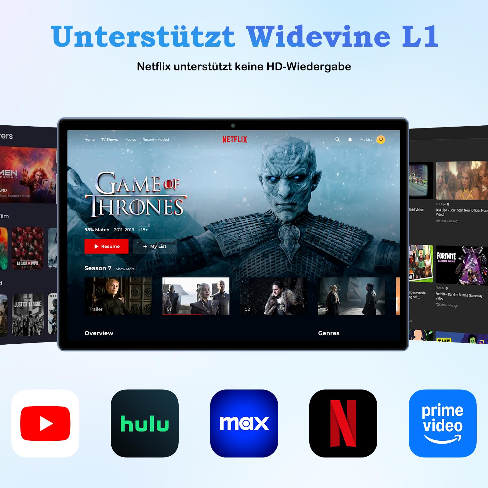 ZIOVO 2026 Neuest Android 15 Tablet 10.1 Zoll, 30GB RAM+128GB ROM+2TB TF, Gemini AI, 5G WLAN, Octa-Core 2.0GHz, Widevine L1, 8000mAh, BT 5.0, GPS, GMS, Tablets mit Tastatur, Maus und Schutzhülle-Blau