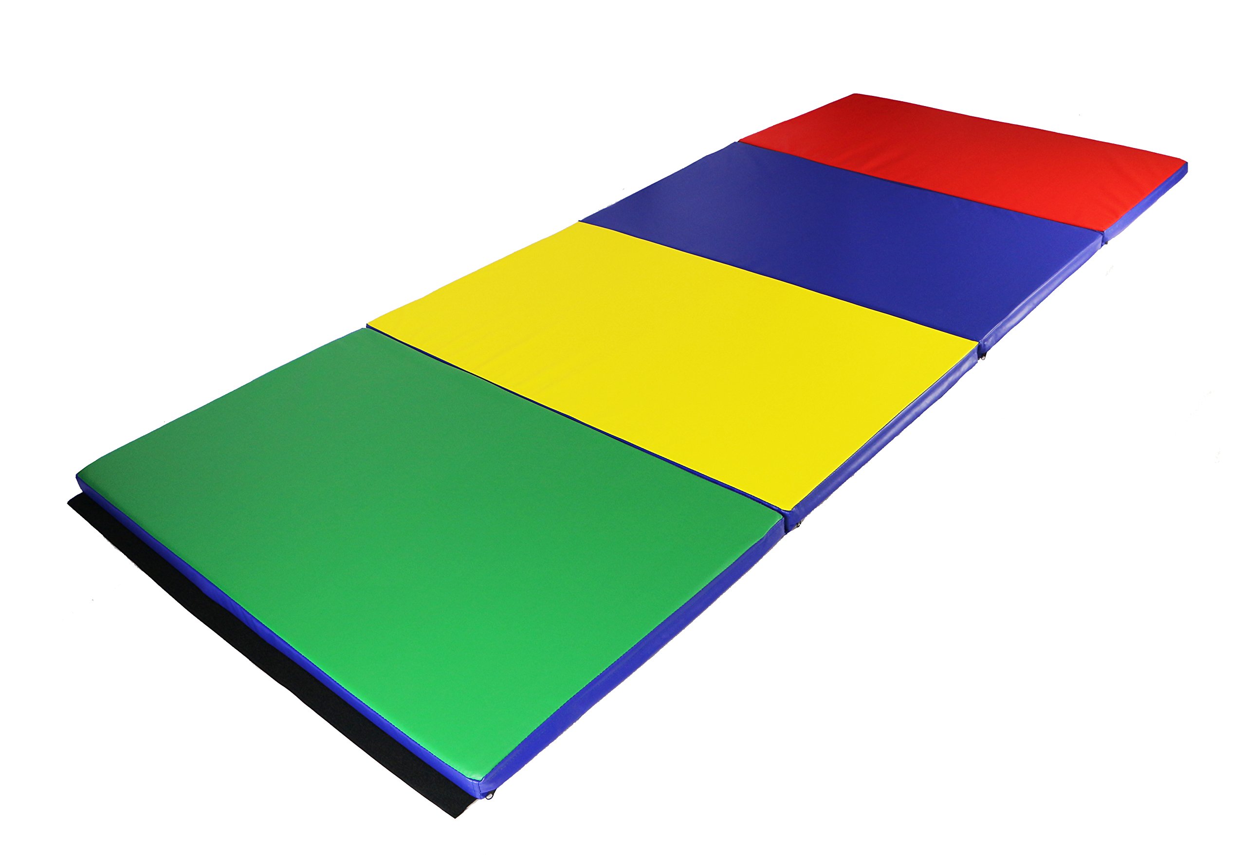 5th Season 4'x10'x2" Thick Large Gymnastics Tumbling Exercise Folding Martial Arts Mats with Hook and Loop Fasteners on 2 Sides Crosslink PE Foam Core