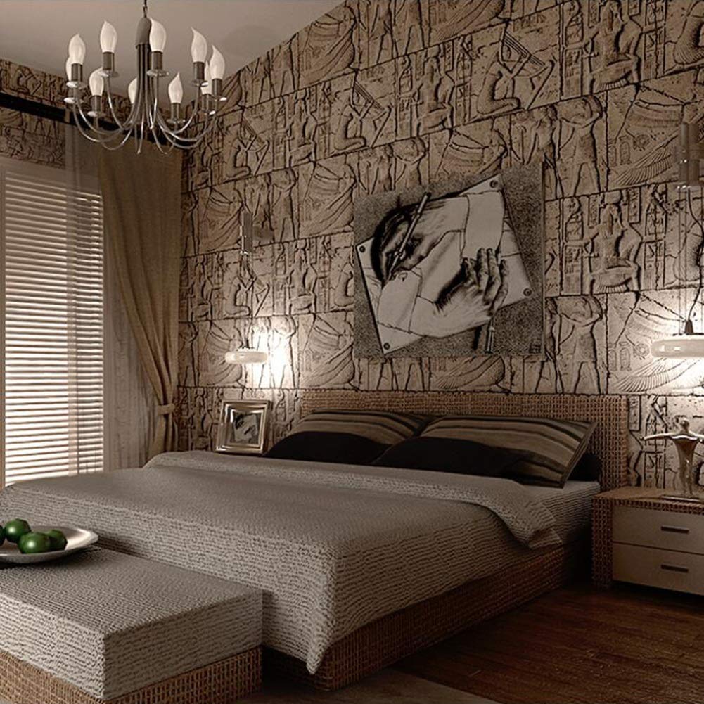 Papier peint pierre égyptienne pour masquer les imperfections et décorer vos murs