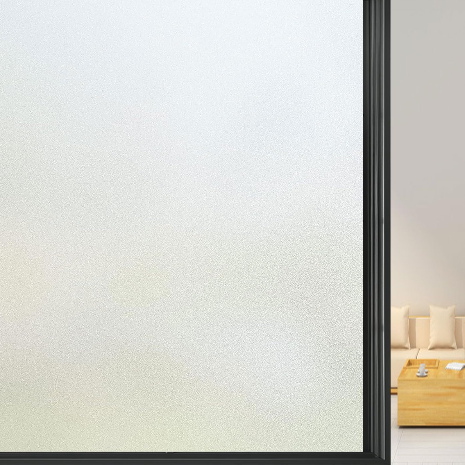 Film Fenetre Anti Regard 100 x 380 cm Opaque Protection Anti Regard et UV Film Occultant Fenêtre, Fenetre pour Bureau Chambre Cuisine, Mat Pur