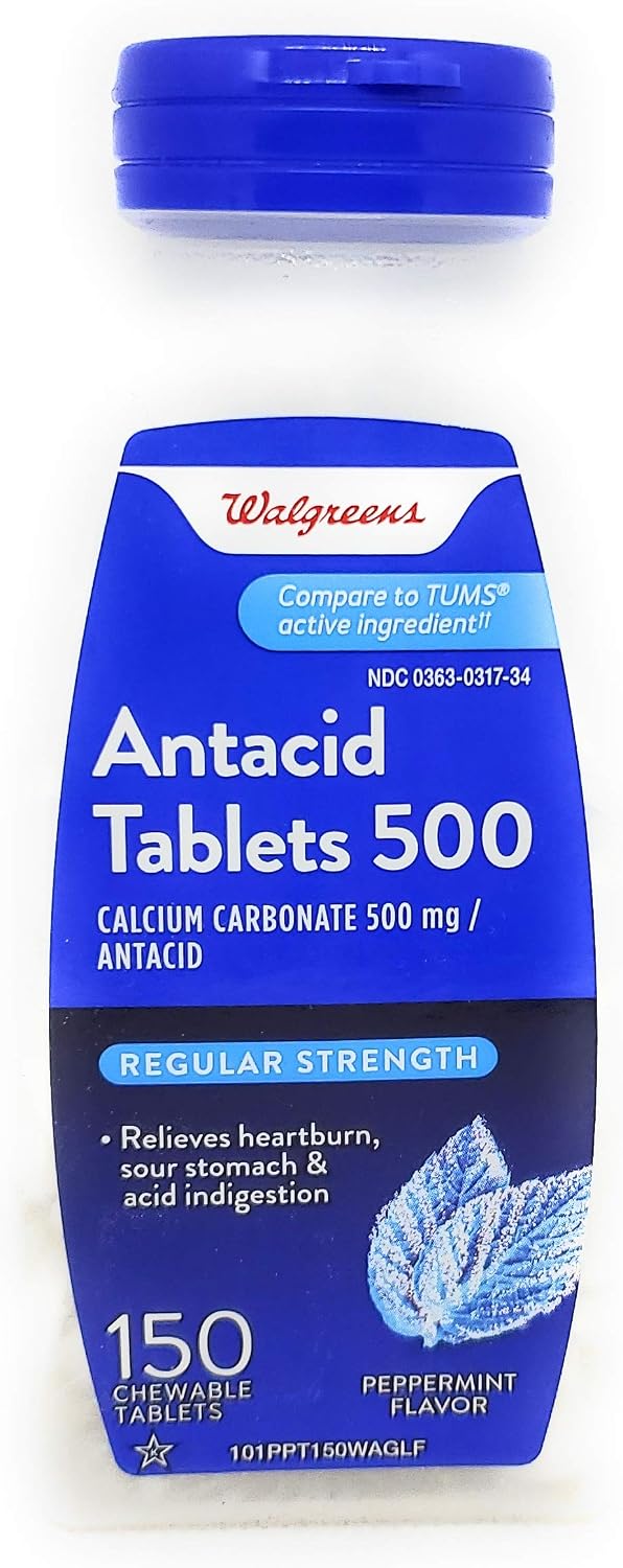 Walgreens Antacid Regular Strength, 150 count, Peppermint