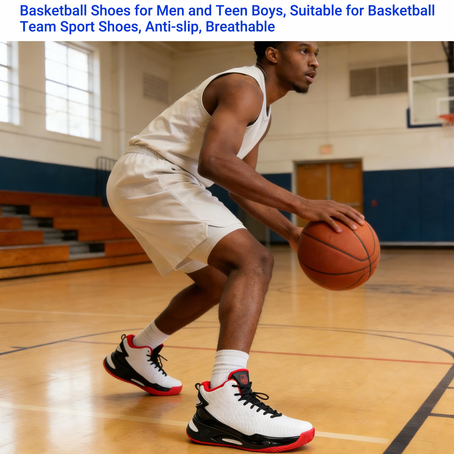 Beita High Upper Basketball Shoes for Men Sneakers Breathable Sports Shoes Anti Slip