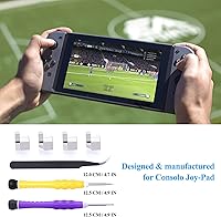 Vista 6 de FYOUNG Nueva versión Pestillos de repuesto compatibles con interruptorinterruptor OLED JoyCon, kit de herramientas de reparación de hebillas