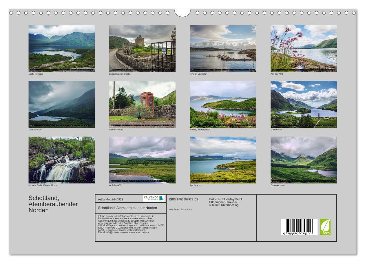 CALVENDO - Schottland, Atemberaubender Norden (Wandkalender 2027 DIN A3 quer), Monatskalender: Überwältigende Landschaftsaufnahmen aus Schottlands hohem Norden