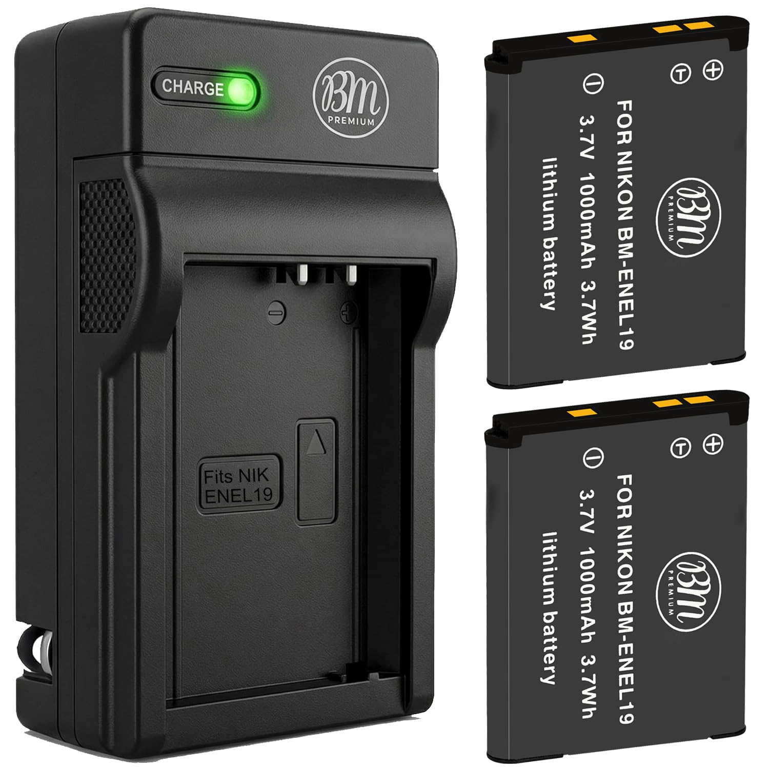 Amazon.com : BM 2 EN-EL19 Batteries and Charger for Nikon Coolpix