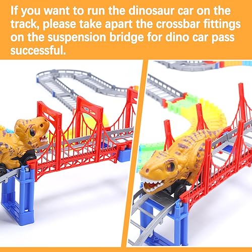 Miniatura 6 de Juego de tren para niños pequeños, pista de tren eléctrico y pista de dinosaurio para niños y niñas de 3 a 8 años