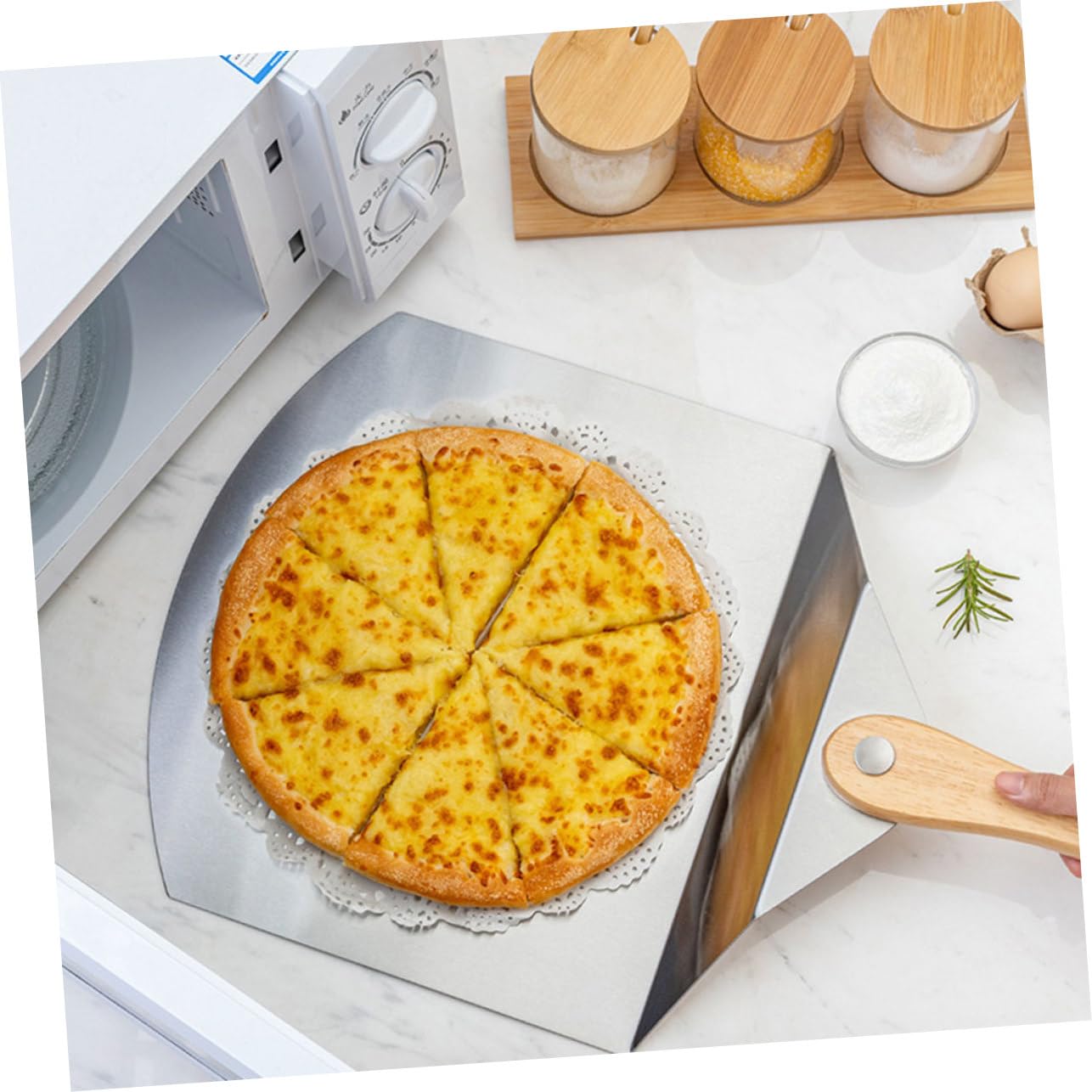 Ciieeo Pala de Panadería Plegable para Pizza de Acero Inoxidable