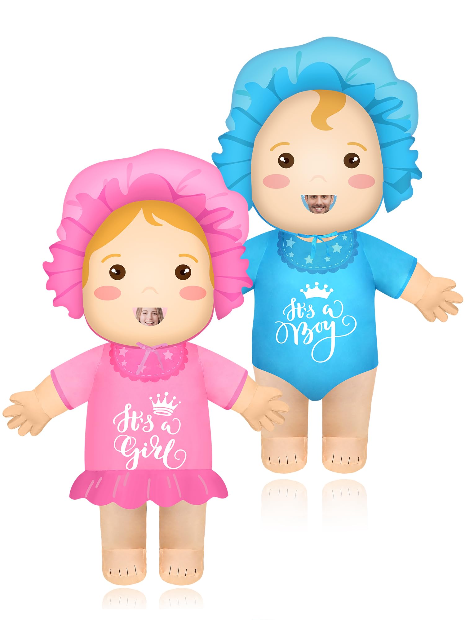 2 Pcs Giant Inflatable Baby Costume 96 Inch Baby Blow up Adult Costume for Gender Reveal Baby Shower Party Cosplay