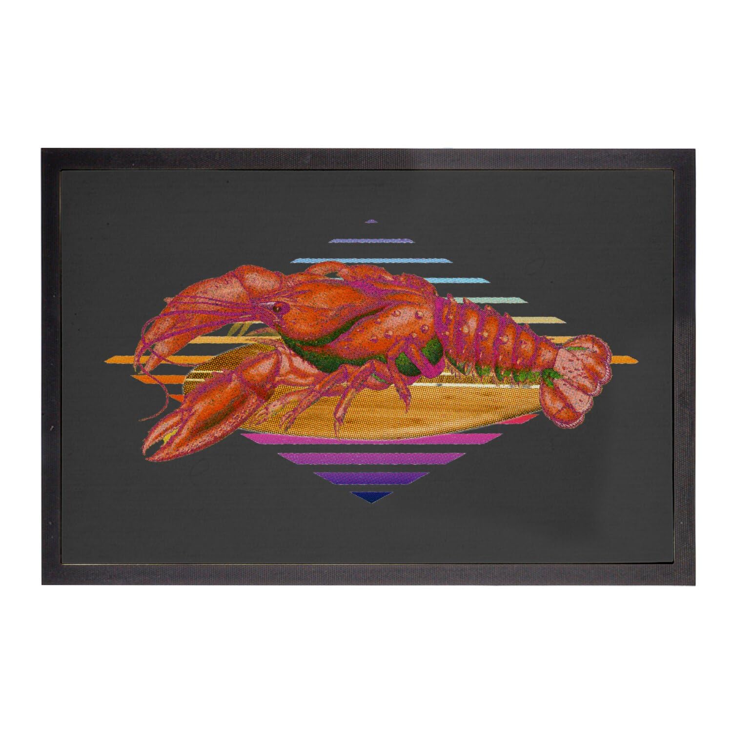 Paillasson homard surfer retro 75x50cm pour une entrée accueillante