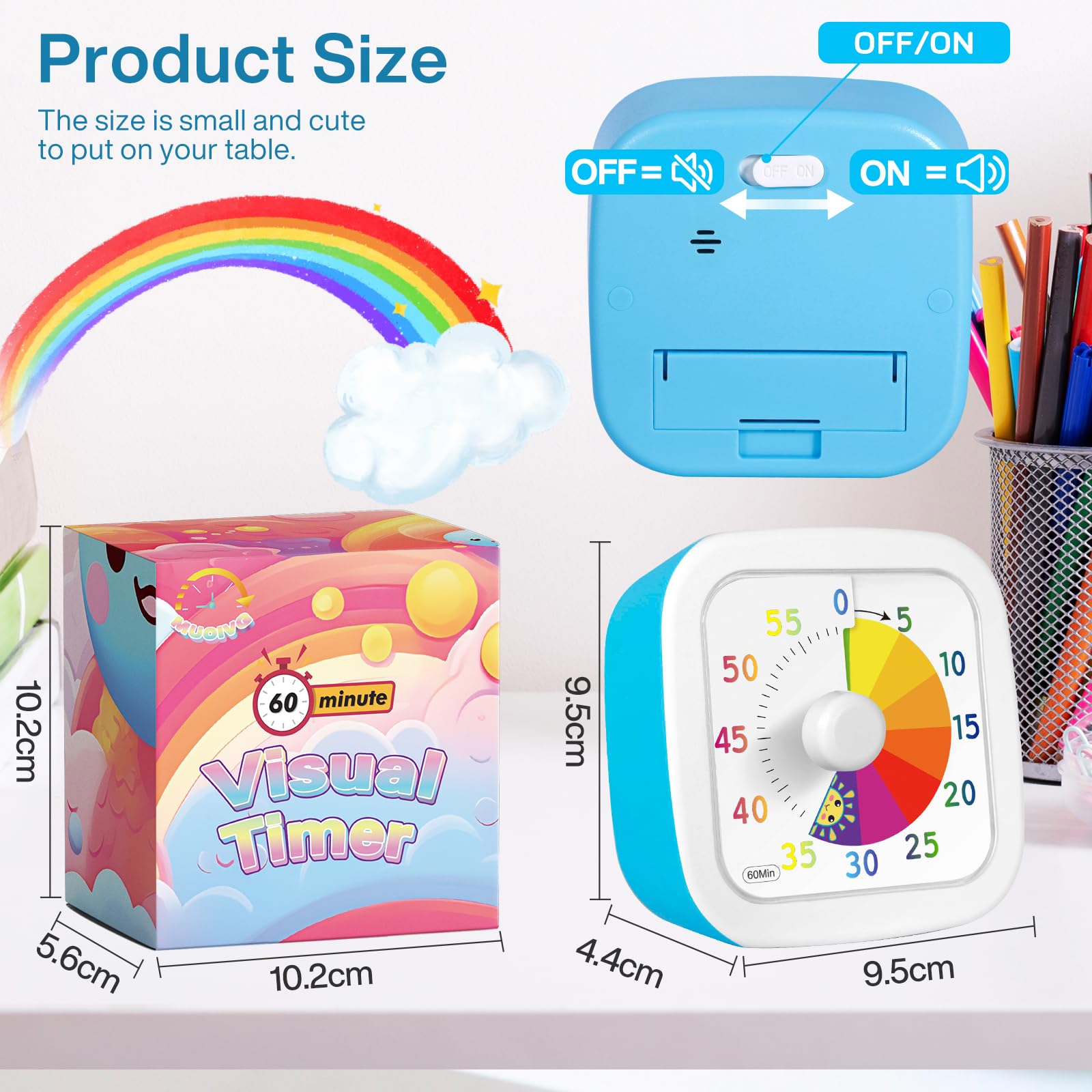 Timer visivo bambini da 60 Minuti Conto alla, Rovescia Silenzioso di Gestione del Tempo, strumento di gestione del tempo per bambini e adulti