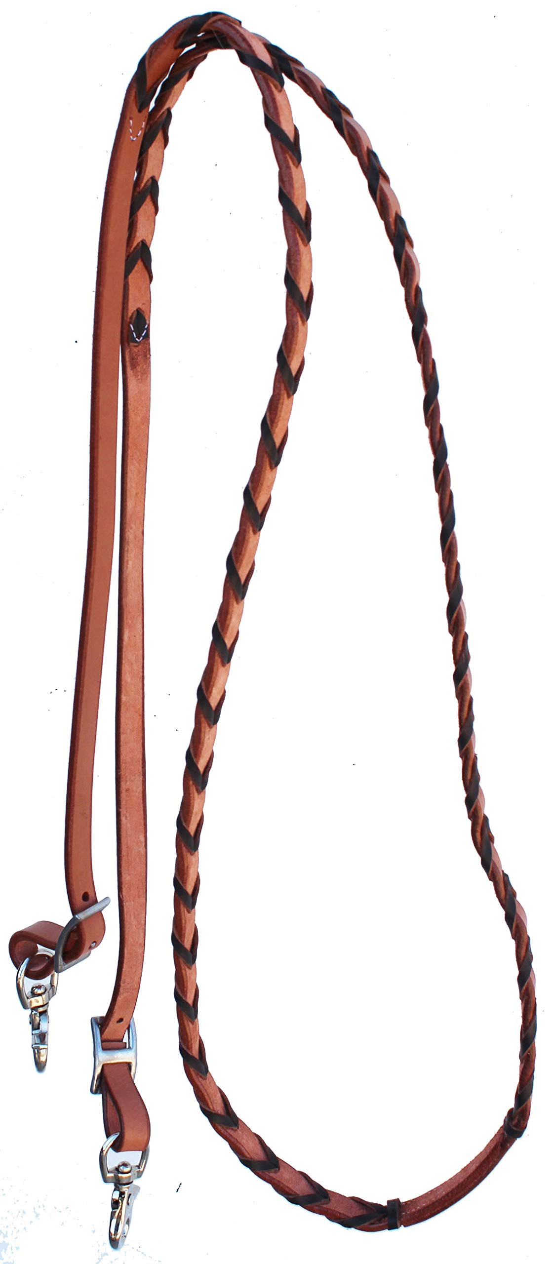 Prorider Horse 6639 - Redini in pelle con lacci, 2,4 m, con bottoni a pressione