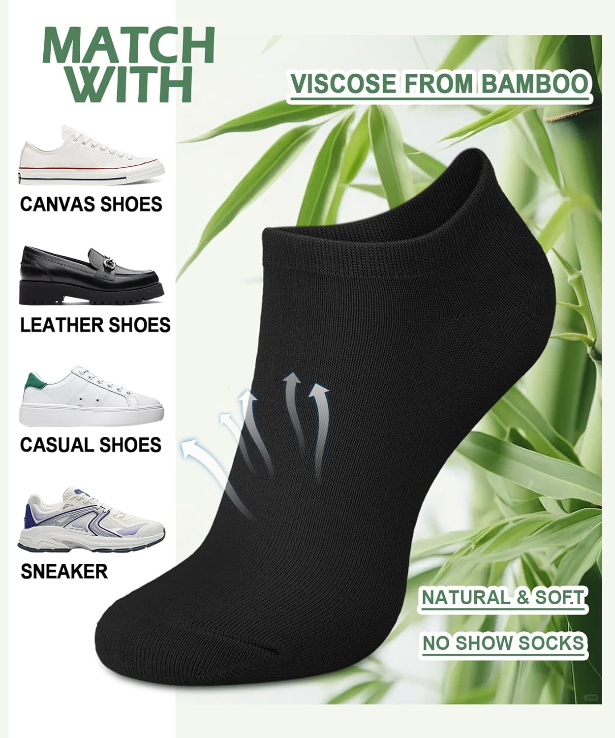 FuelMeFoot 7 Pairs Ankle Socks for Women Viscose Bamboo No Show Socks Classic Low Cut Casual Socks for Running, Athletic - Image 6
