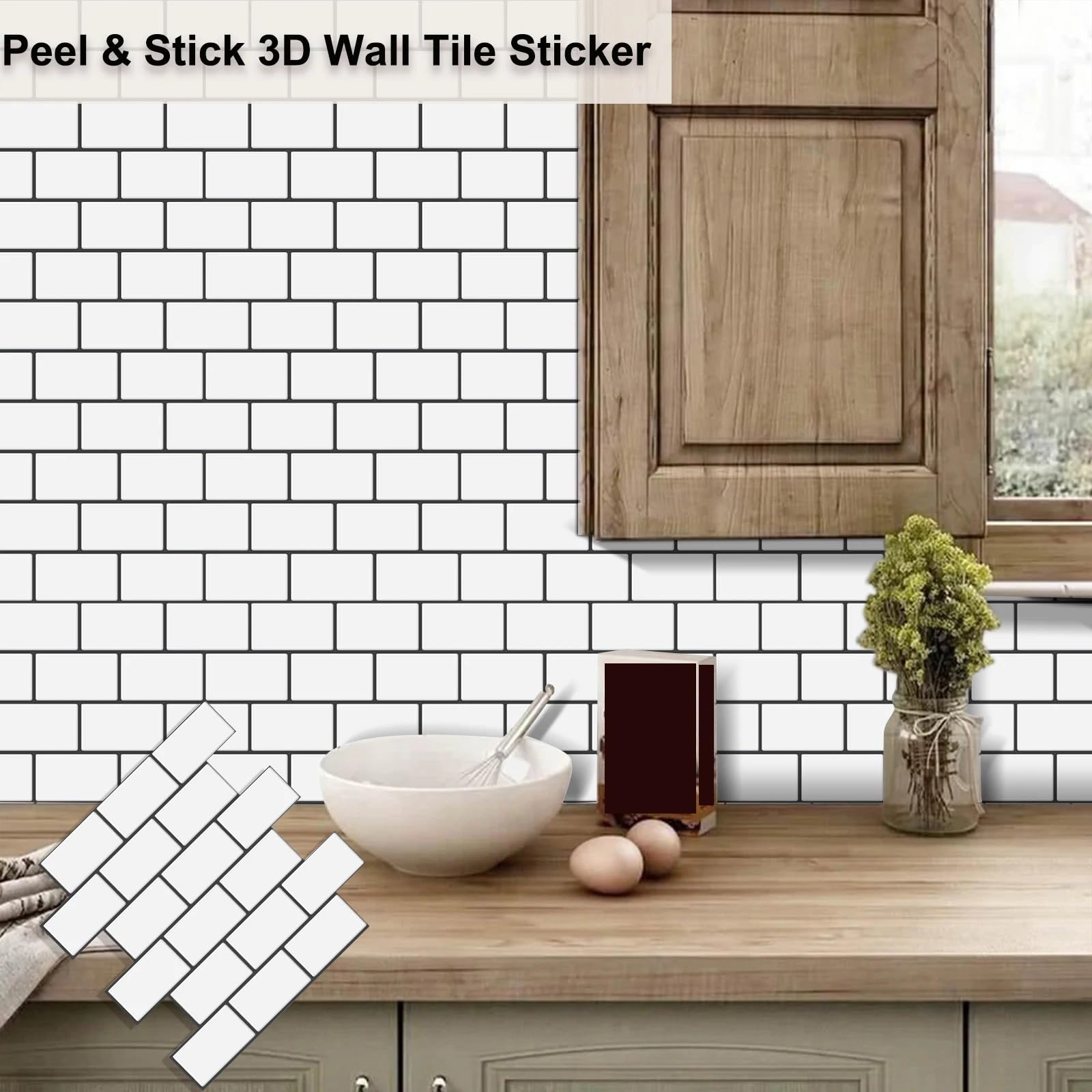 10 Sheets Subway Wall Stickers Peel And Stick 3d Brick Vinyl Wallpaper Bathroom Kitchen Backsplash Wall Decals