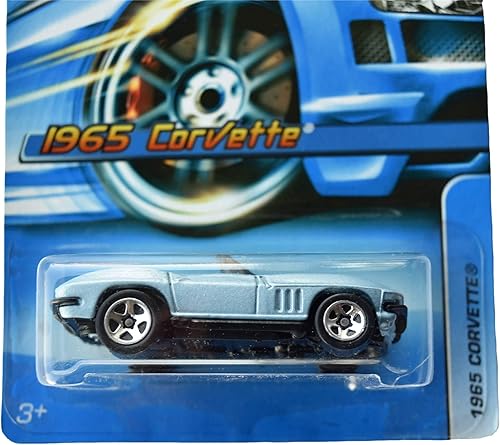Miniatura 2 de Hot Wheels 1965 Corvette - Coche fundido a presión a escala 1:64, azul claro, 3 pulgadas, niño, unisex, 3+ años
