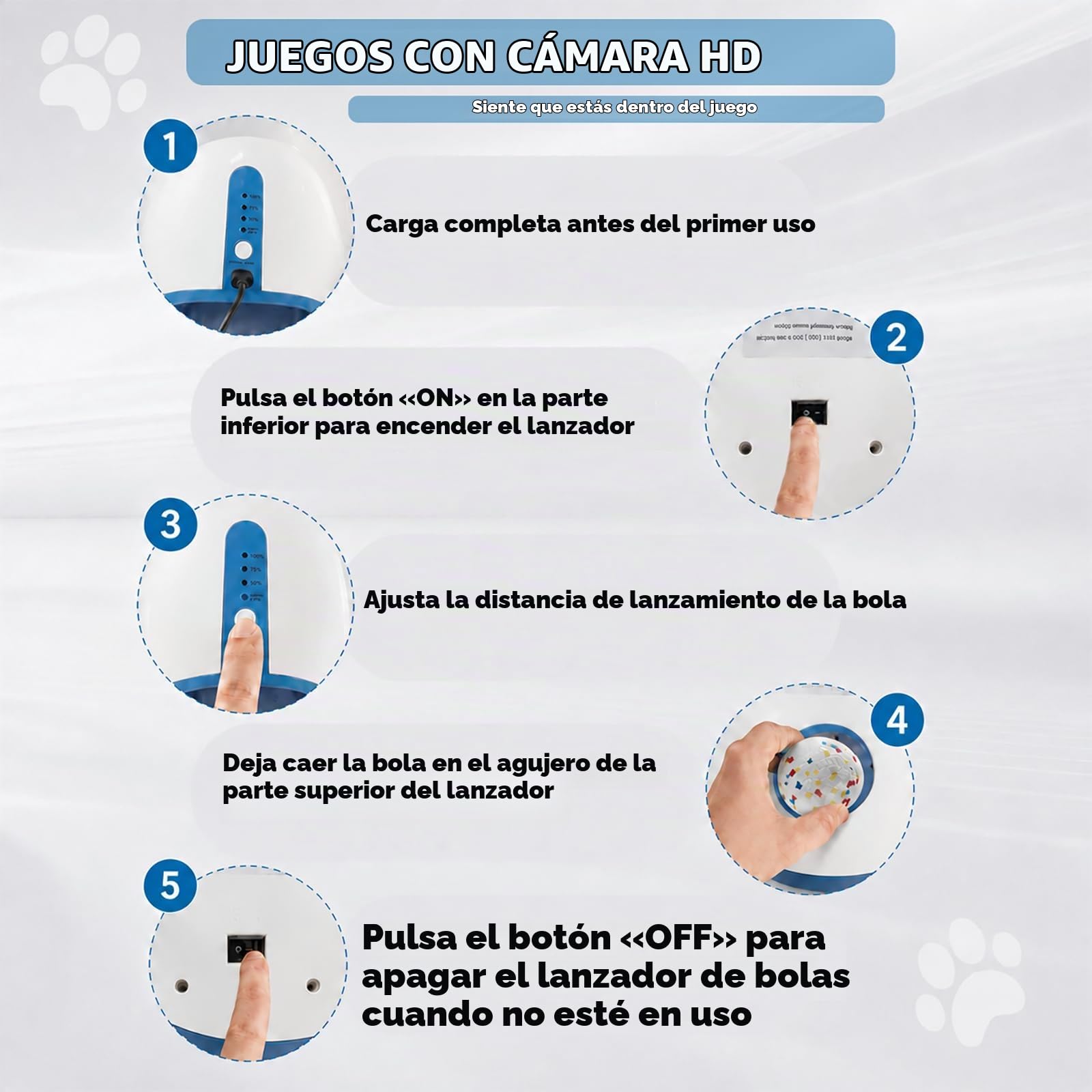 Lanza Pelotas Automático para Perros con 3 Distancias Ajustables | Incluye 3 pelotas de tenis, juguete interactivo para perros pequeños y medianos, apto para uso interior y exterior