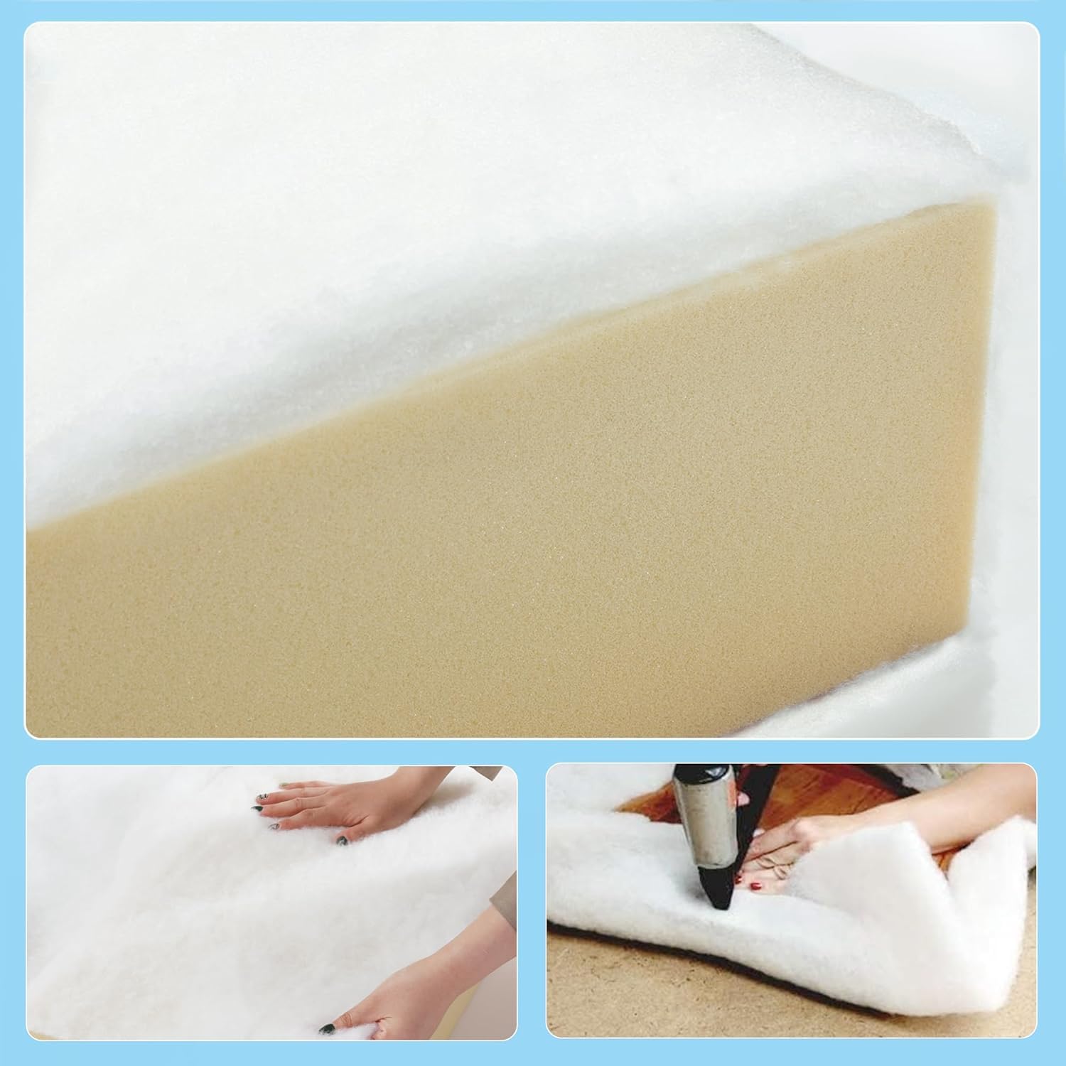 Polyester Cuttable Snapklik.com : HOMBYS 300 GSM Thickness Upholstery Quilt Batting ...