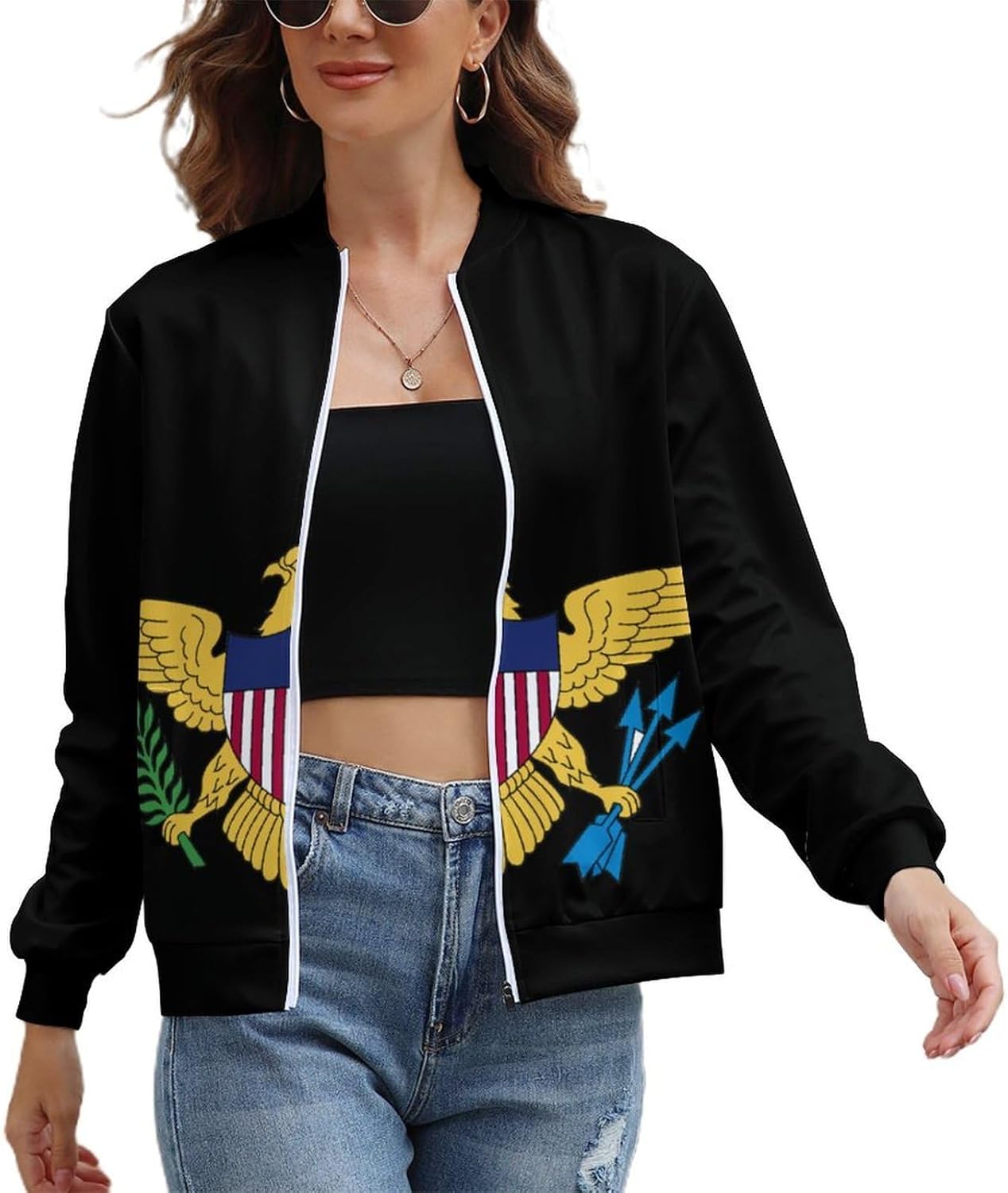 Zakqeik Women's Honduras Flag Long Sleeve Jacket Cardigans Lightweight Zipper Sweatshirts