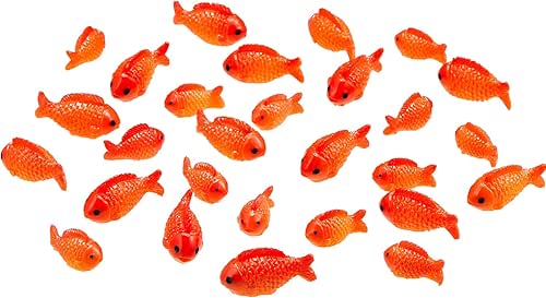 Yookeer 36 Pcs Miniature Fish Crafts Toys Red Small Resin