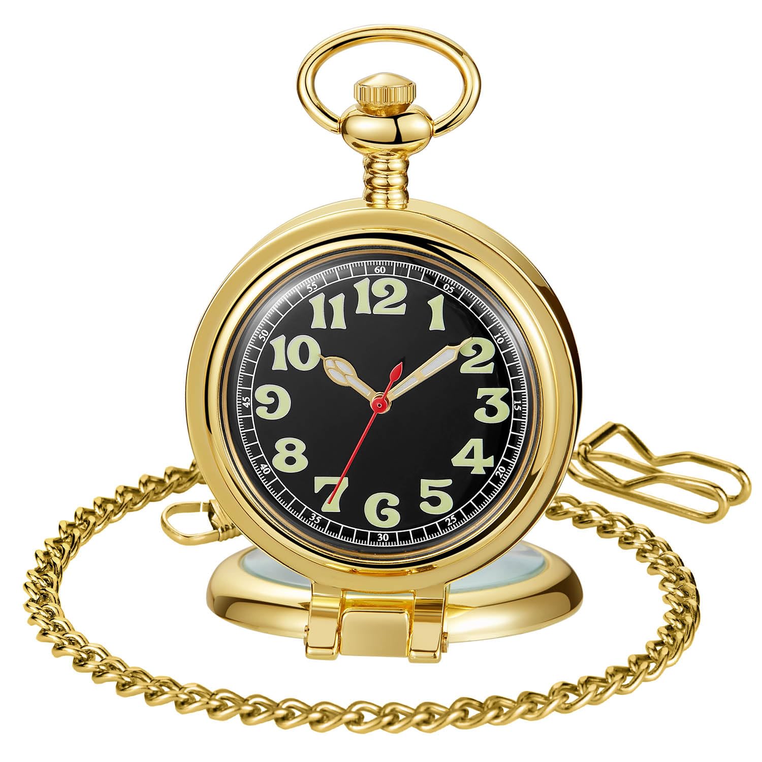 Whodoit Stainless Steel Single Open Mens Mechanical Pocket Watch, Roman Digital Dial Mechanical Pocket Watch for Men, MW146-gold, Vintage (B0BRTRL46J) Amazon Price History, Amazon Price Tracker