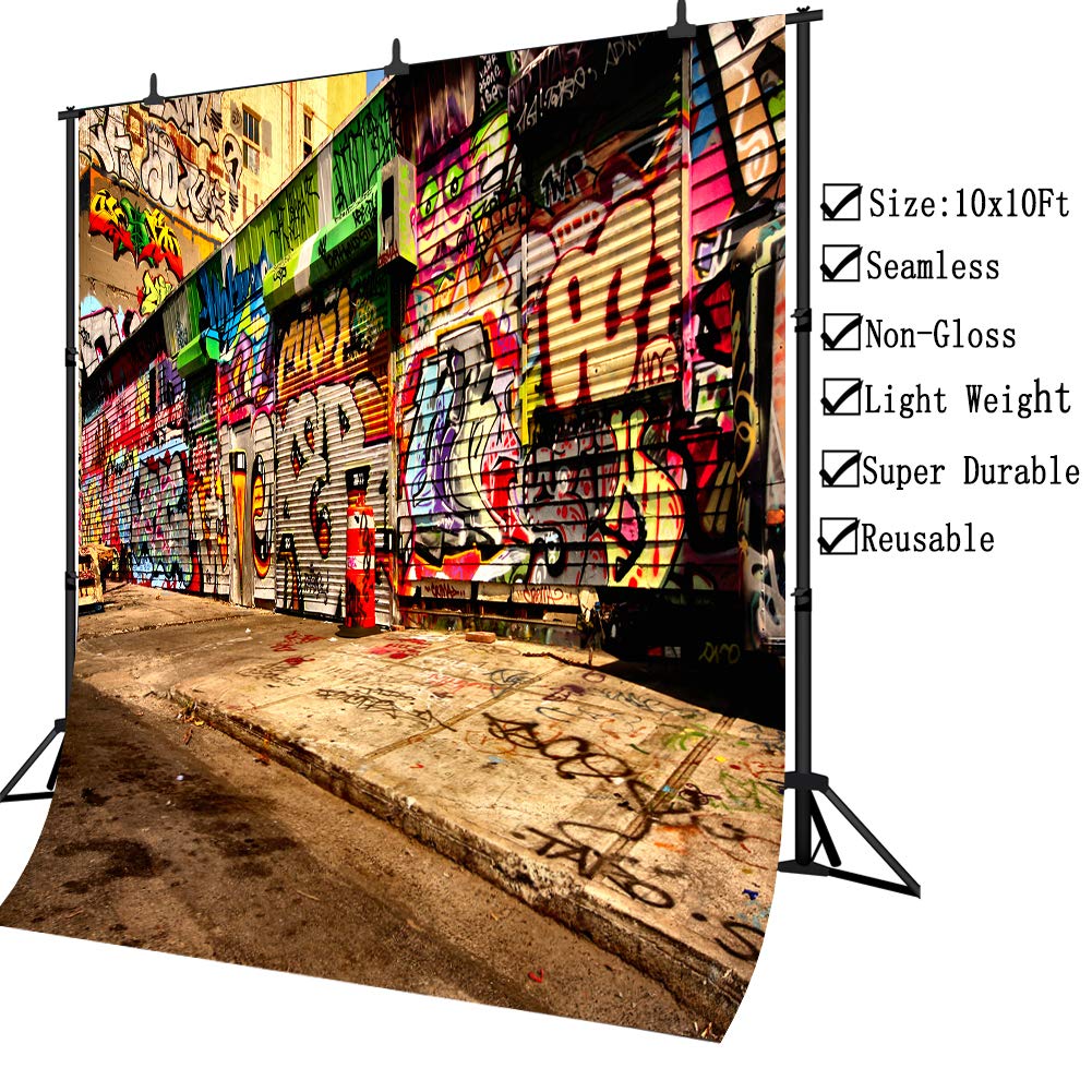 Buy Colorful Graffiti Brick Wall Backdrop Pictorial Photography Backdrop Online – Starbackdrop - View #12