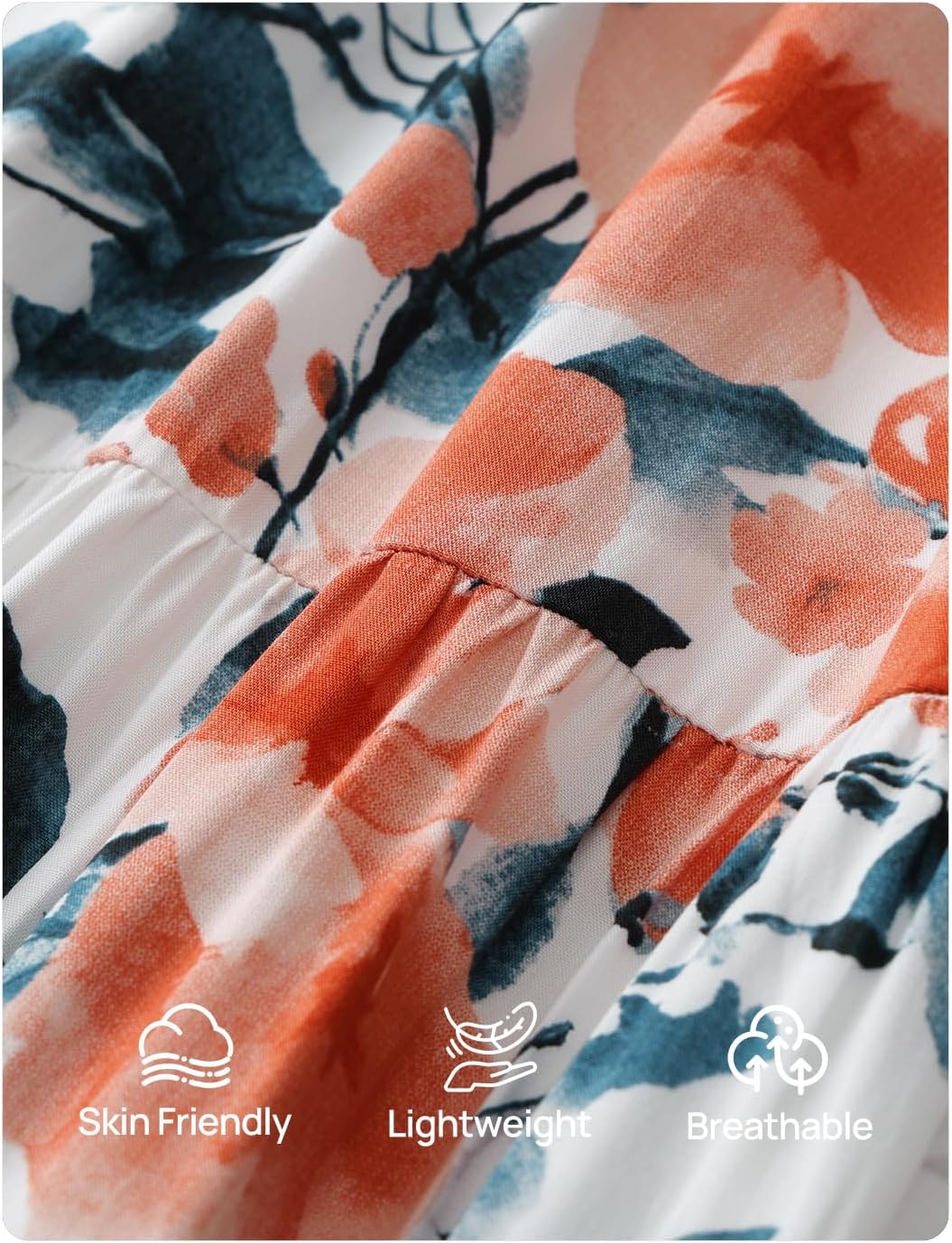 ZESICA Spring Dresses for Women 2026 Long Sleeve Boho Floral V Neck Empire Waist A Line Casual Flowy Wedding Guest Maxi Dress - Image 7