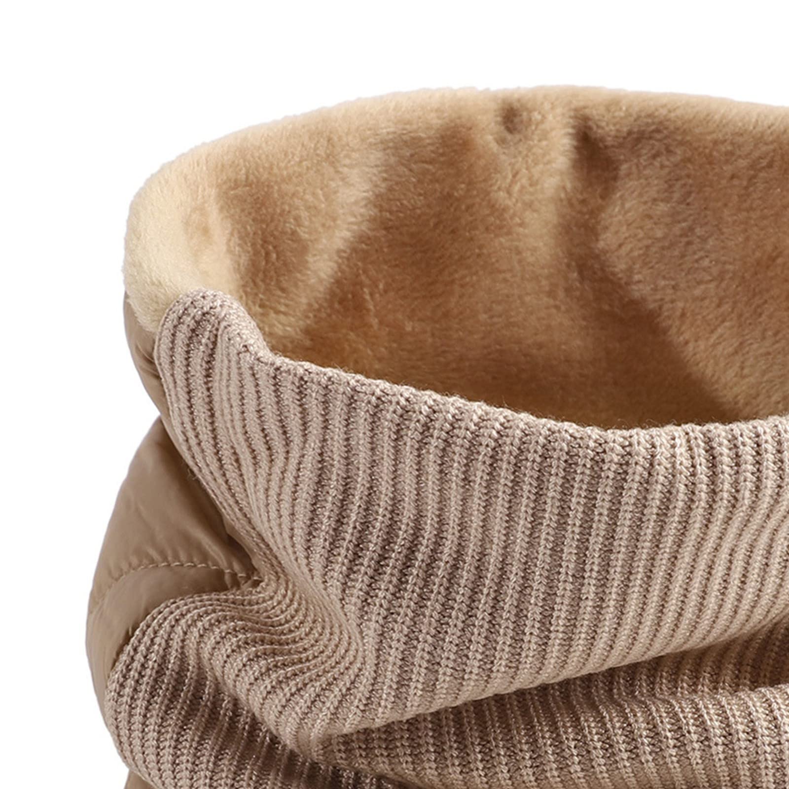Bufanda de Lana de Invierno para el Cuello, Bufanda cálida para Hombres y Mujeres, Bufanda para el Cuello de Ganchillo(Khaki-One Size)