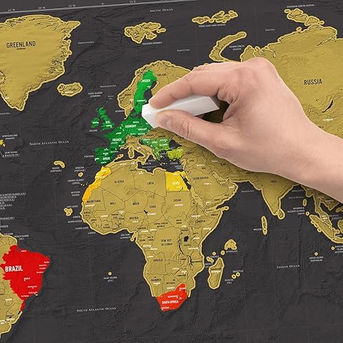 Miniatura 3 de Mapa para rascar edición de lujo mapa del mundo personalizado por Luckies