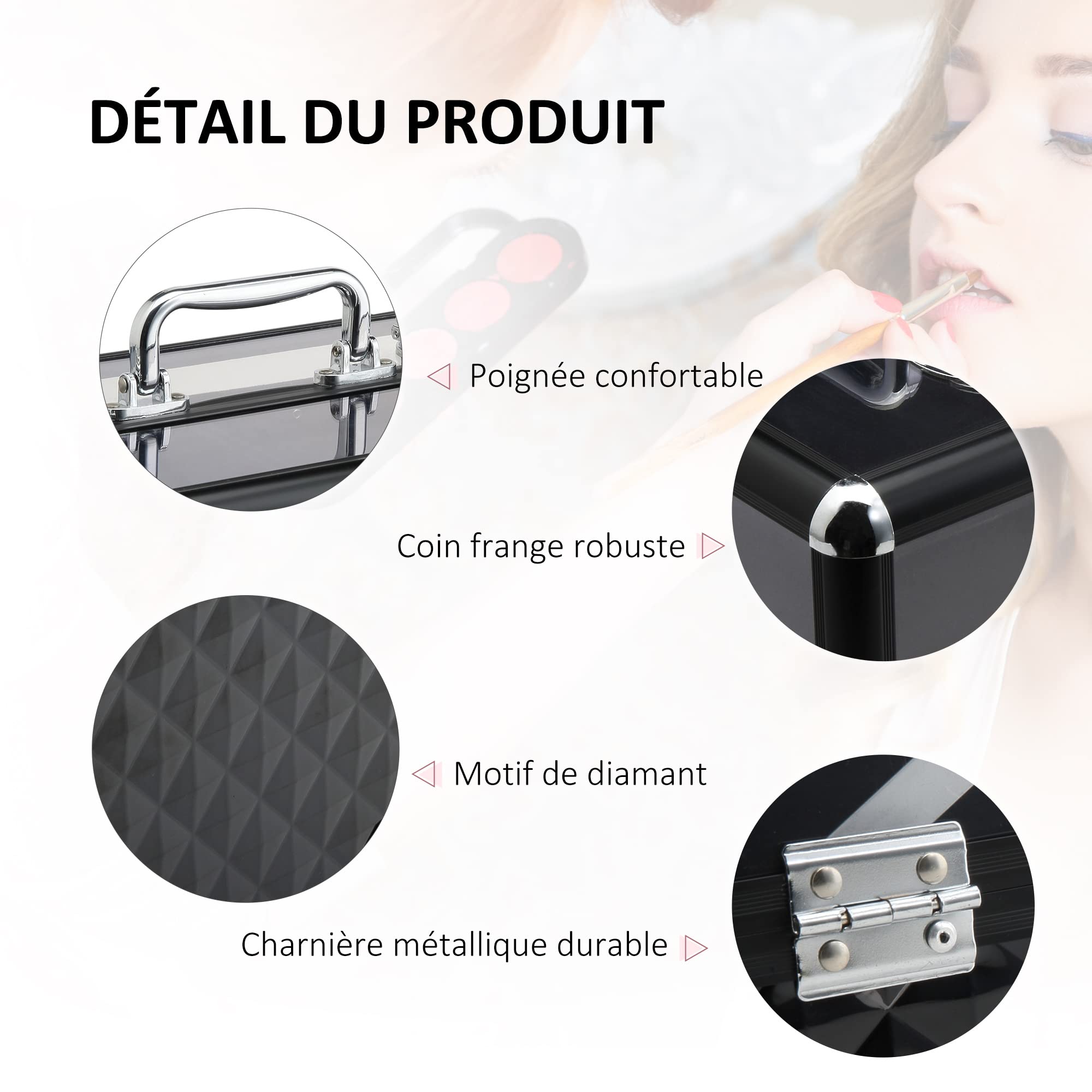 Kosmetyczka - kufer do przechowywania produktów kosmetycznych - wymiary 30L x 18W x 22H cm - aluminiowa rączka zamka. różowy akryl