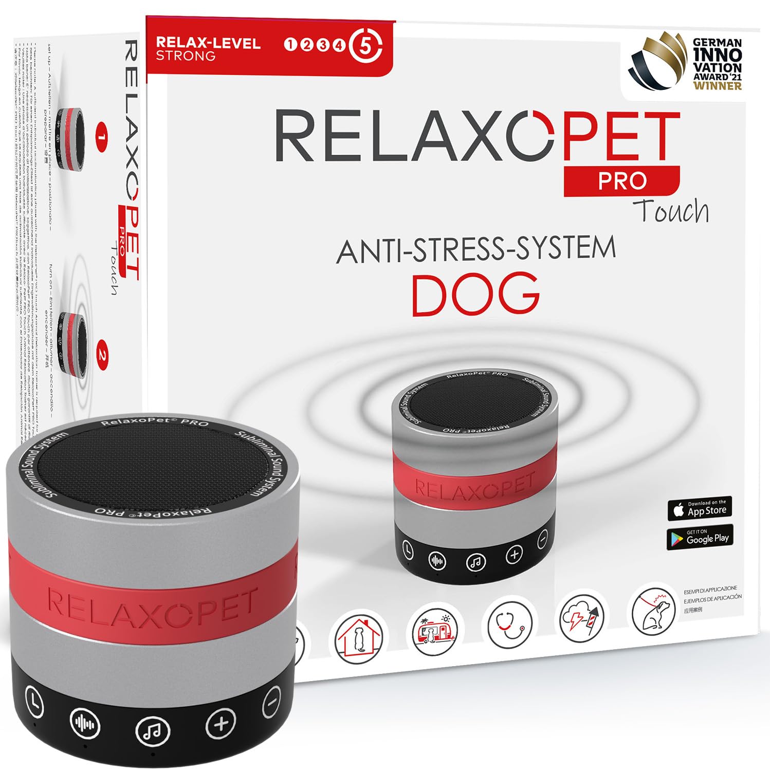 RelaxoPet® Pro Touch, Anti-Stress-System für Hunde, hochfrequente Klangwelten zur Entspannung. Bekannt aus 'Die Höhle der Löwen'