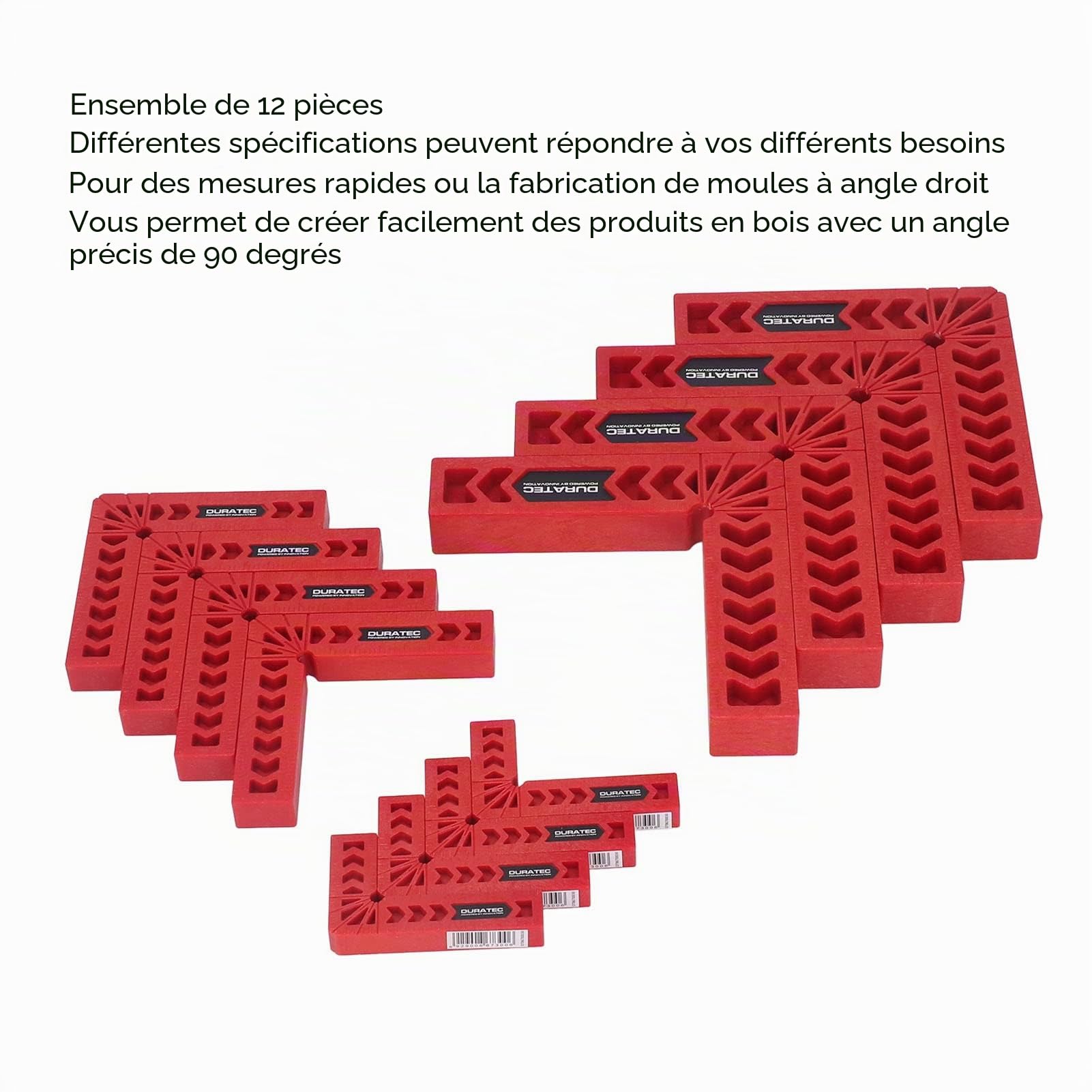 Équerres de Positionnement à 90° en Plastique Haute Résistance Lot de 12 Outils de Charpentier pour Travail du Bois Règle d'Angle Précise Légère et Solide