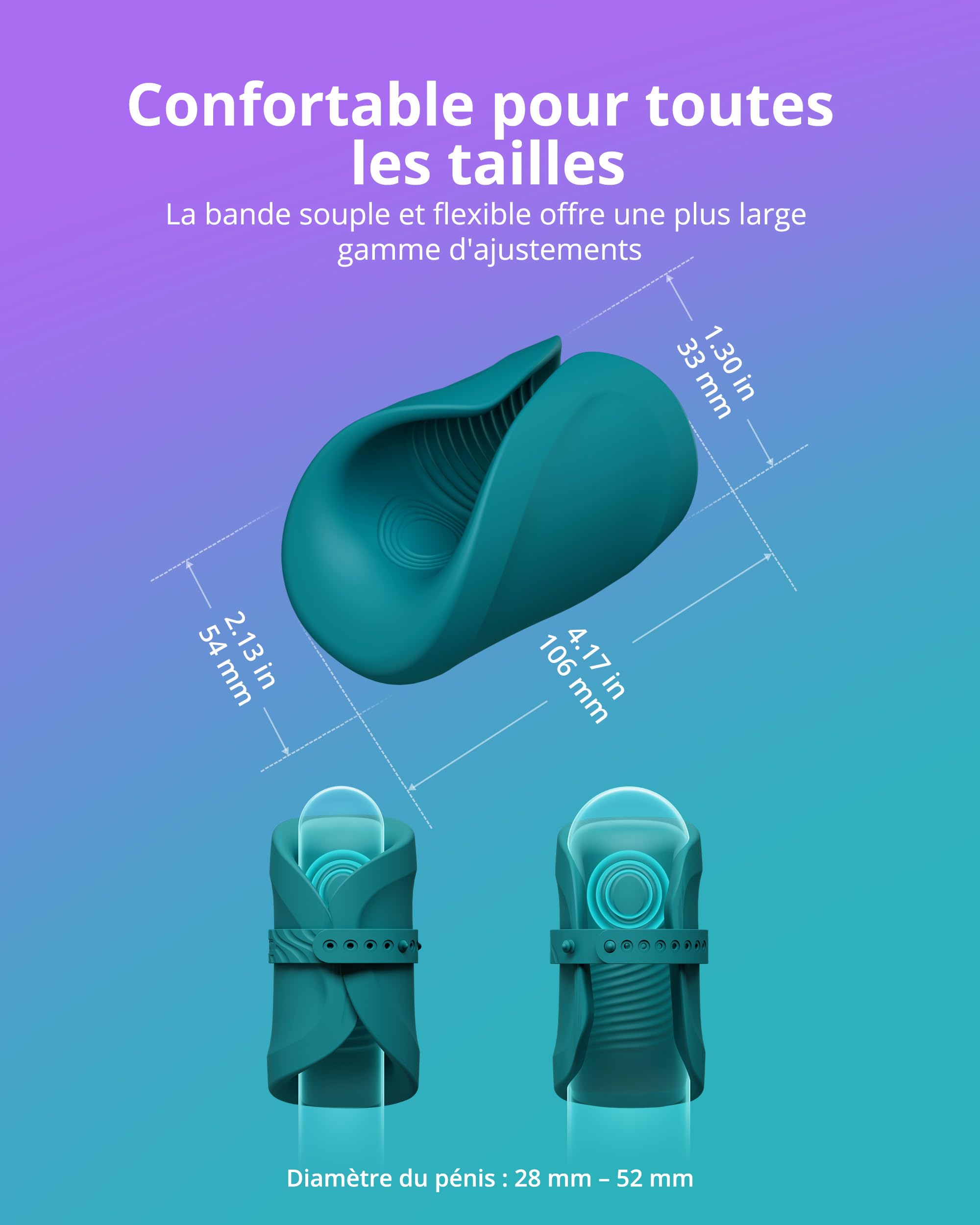 LOVENSE Gush 2 Masturbateur Homme Mains Libres, Contrôle à Distance via App | Masturbateur Automatique Vibrant et Oscillant, IPX7 Étanche, Sangles Réglables et Rechargeable par USB
