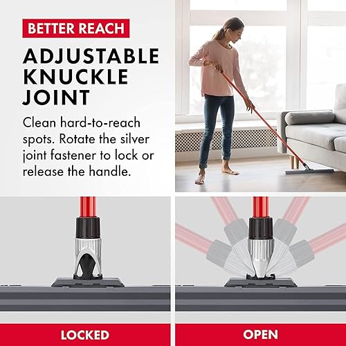 Miniatura 3 de RAVMAG - Escobilla de silicona para piso - Ligera con hoja de 17 pulgadas y mango de 55 pulgadas de largo de 4 piezas con junta ajustable para