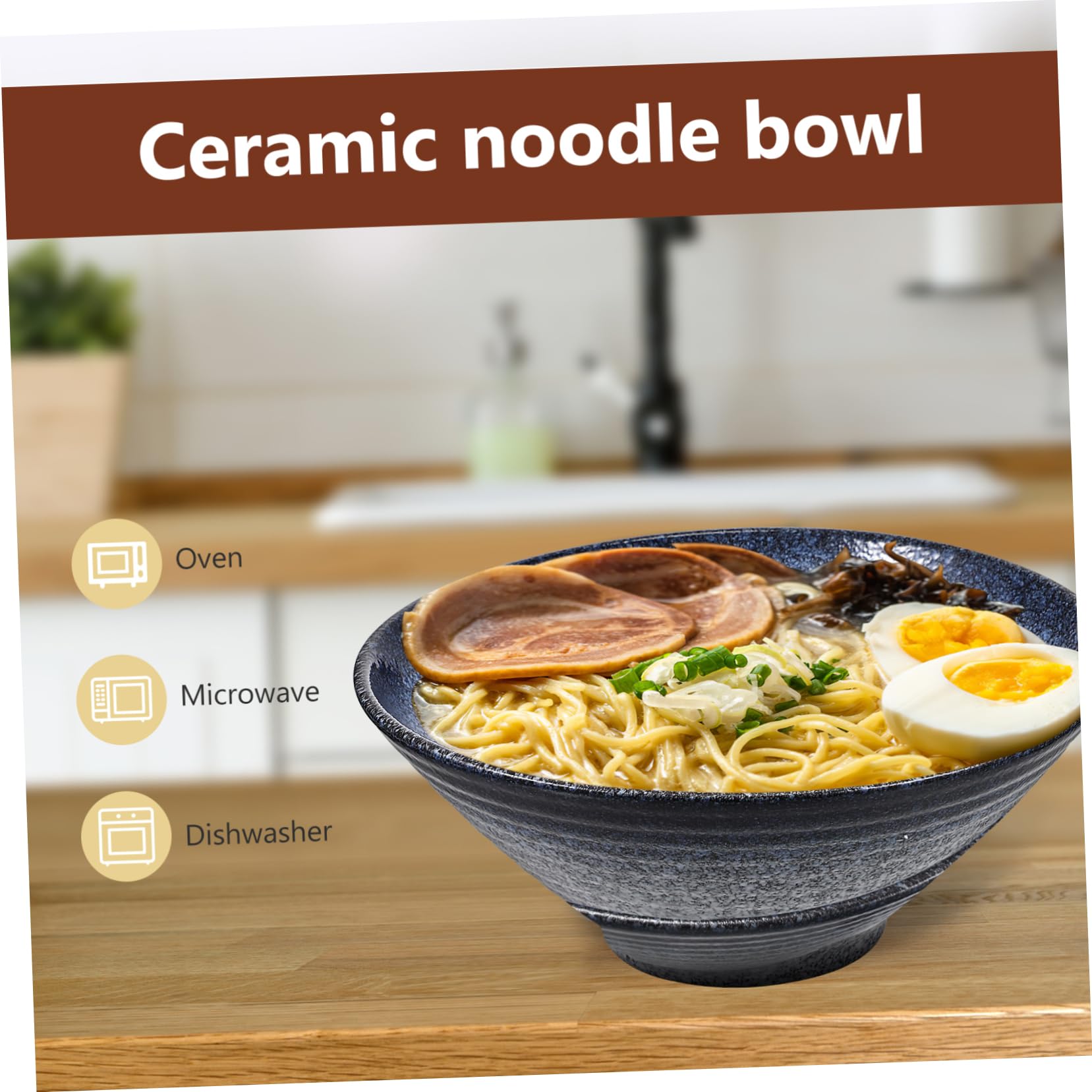Bol à Ramen Céramique avec Kit de Baguettes et Cuillère Ensemble de Vaisselle Japonaise Bol de Baguettes Cuillère Fuite
