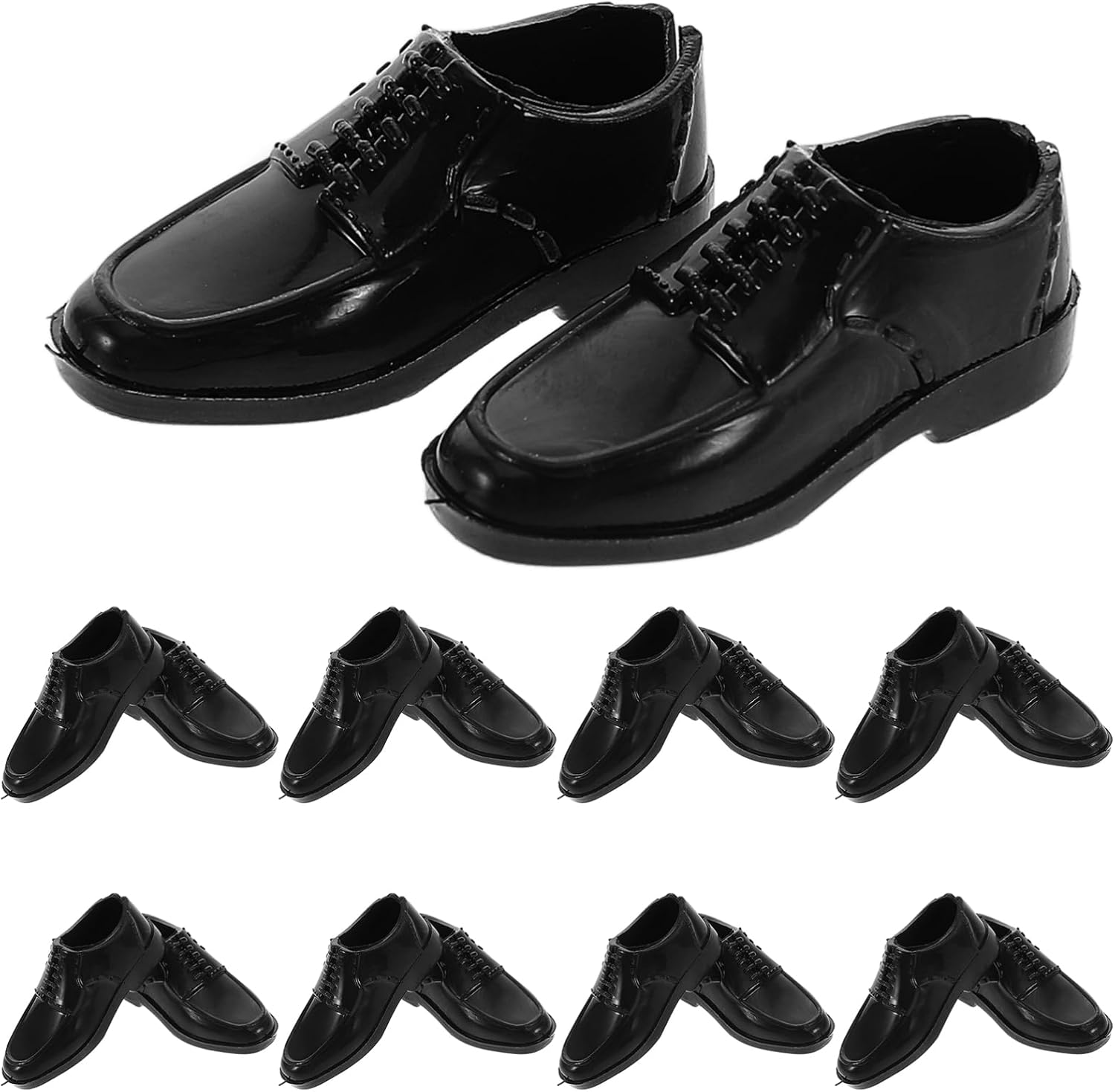 Abaodam 1/6 Scale Men Doll Shoes 10 Pairs Miniature Black Dress up Shoes for 11.6 Inch Male Doll Accessories Dollhouse Decor
