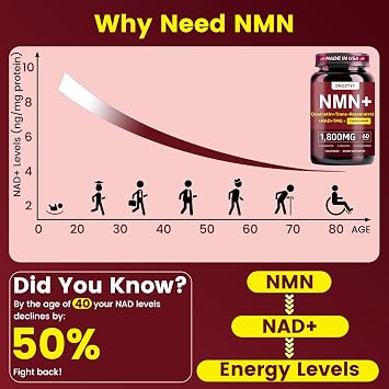 Liposomal NMN Supplement 1800mg Per Serving, 5-in-1 NMN NAD Supplement | with NAD, Quercetin, TMG, Resveratrol Supports Energy & NAD Level, Non-GMO, Vegan, Third-Party Tested, 120 Veggie Capsules
