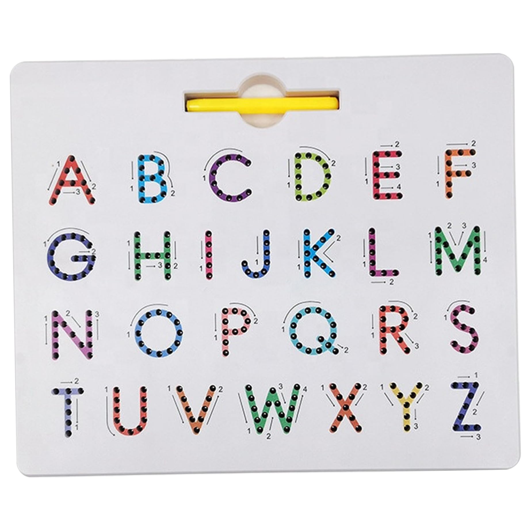 Tablero de Letras magnético Imanes del Alfabeto en mayúsculas y minúsculas de Doble Cara Orden de Trazos Letras del Alfabeto magnéticas para niños pequeños Regalos de Aprendizaje y Dibujo sensori.