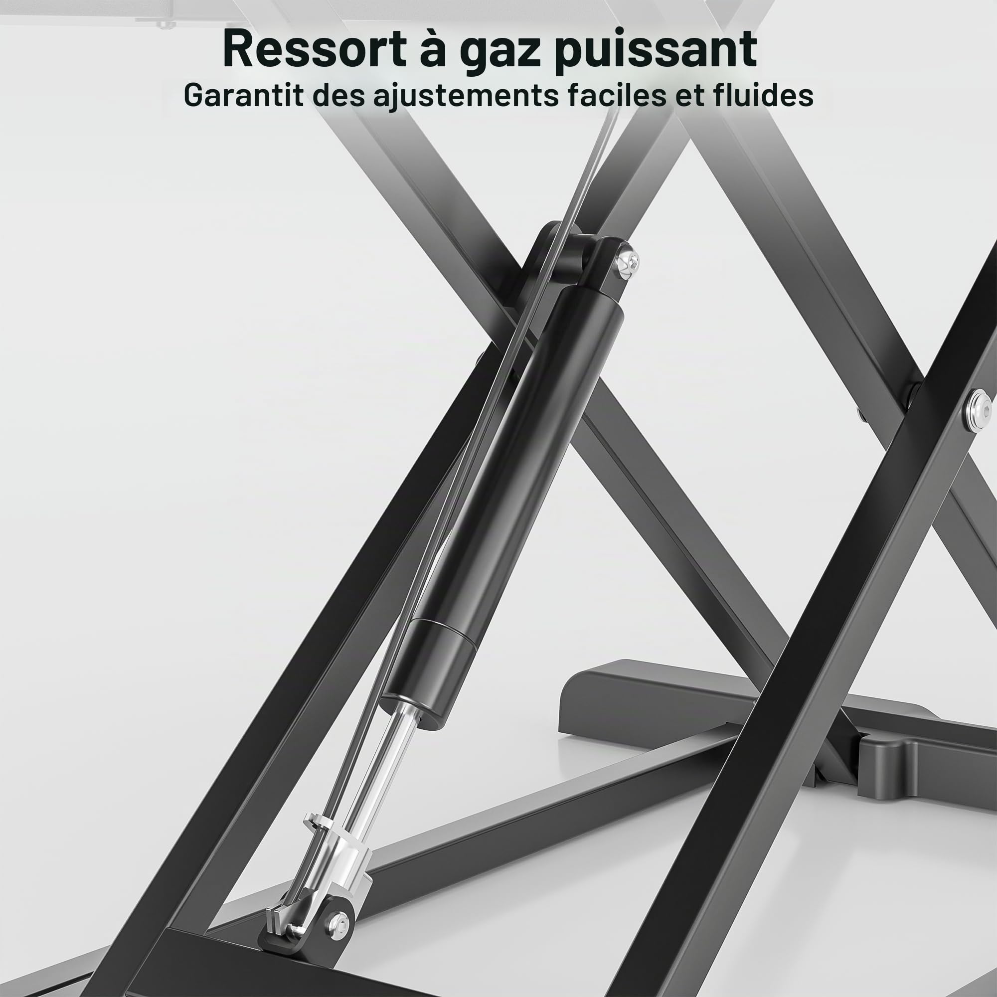 BONTEC Bureau Assis-Debout Réglable en Hauteur, Convertisseur de Bureau Standing Desk avec Plateau Clavier Amovible, Plateforme 80x40cm, Capacité 15kg, Bureau Travail Debout, Rehausseur Bureau