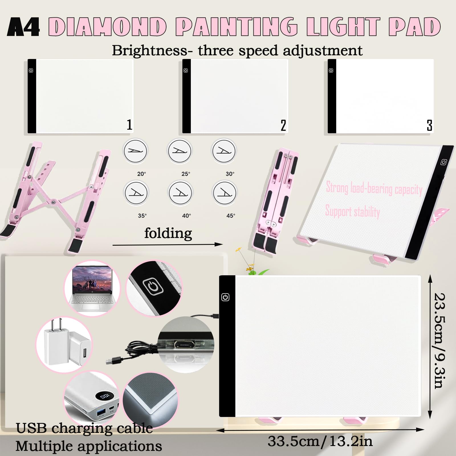 161pcs All-Inclusive Strumenti di Pittura Diamante Fai da Te 5D Diamond Painting Tool Set Diamond Art Accessori Kit con A4 Diamond Painting Light Pad, Diamond Art Sealer Colla per DIY Craft