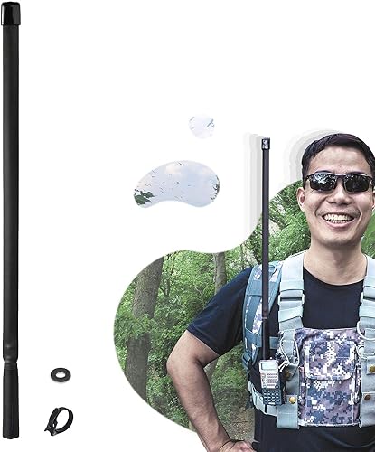 Miniatura 7 de Bingfu Antena plegable CS Tactical SMA hembra, paquete de 2 unidades de doble banda VHF UHF 136-520MHz antena de 18.5 pulgadas para Kenwood Baofeng