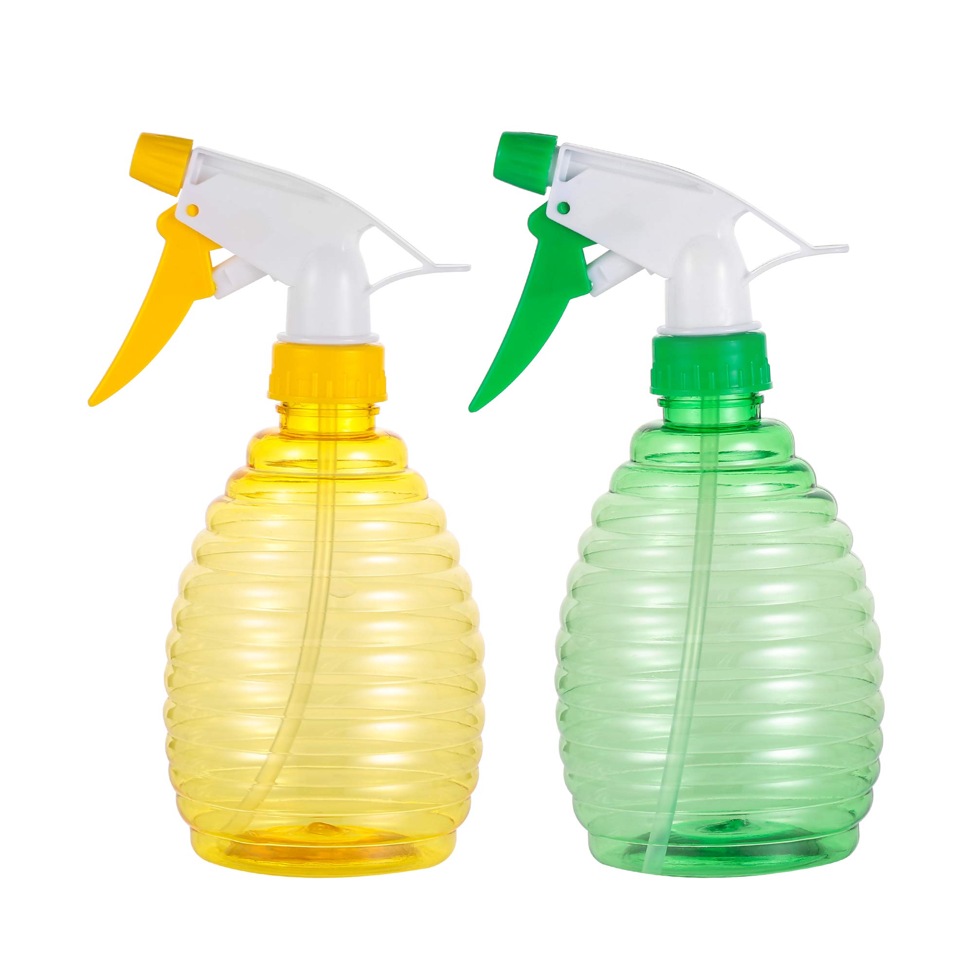Pack of 2-16 Oz Empty Plastic Spray Bottles - Attractive Vibrant Colors - Multi Purpose Use Durable Random color BPA Free Material (16.9 OZ(500ML) 2bottles)