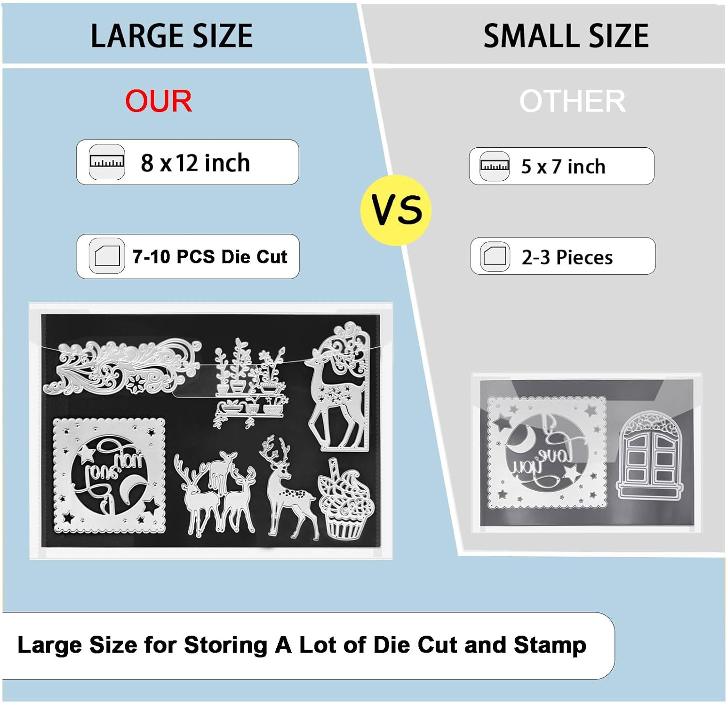 20 PCS 8 x 12 Inch Large Die Cut Storage Envelopes with 1 mm Magnetic Sheets for Dies Storage, Die Storage Envelopes and Magnet Sheets