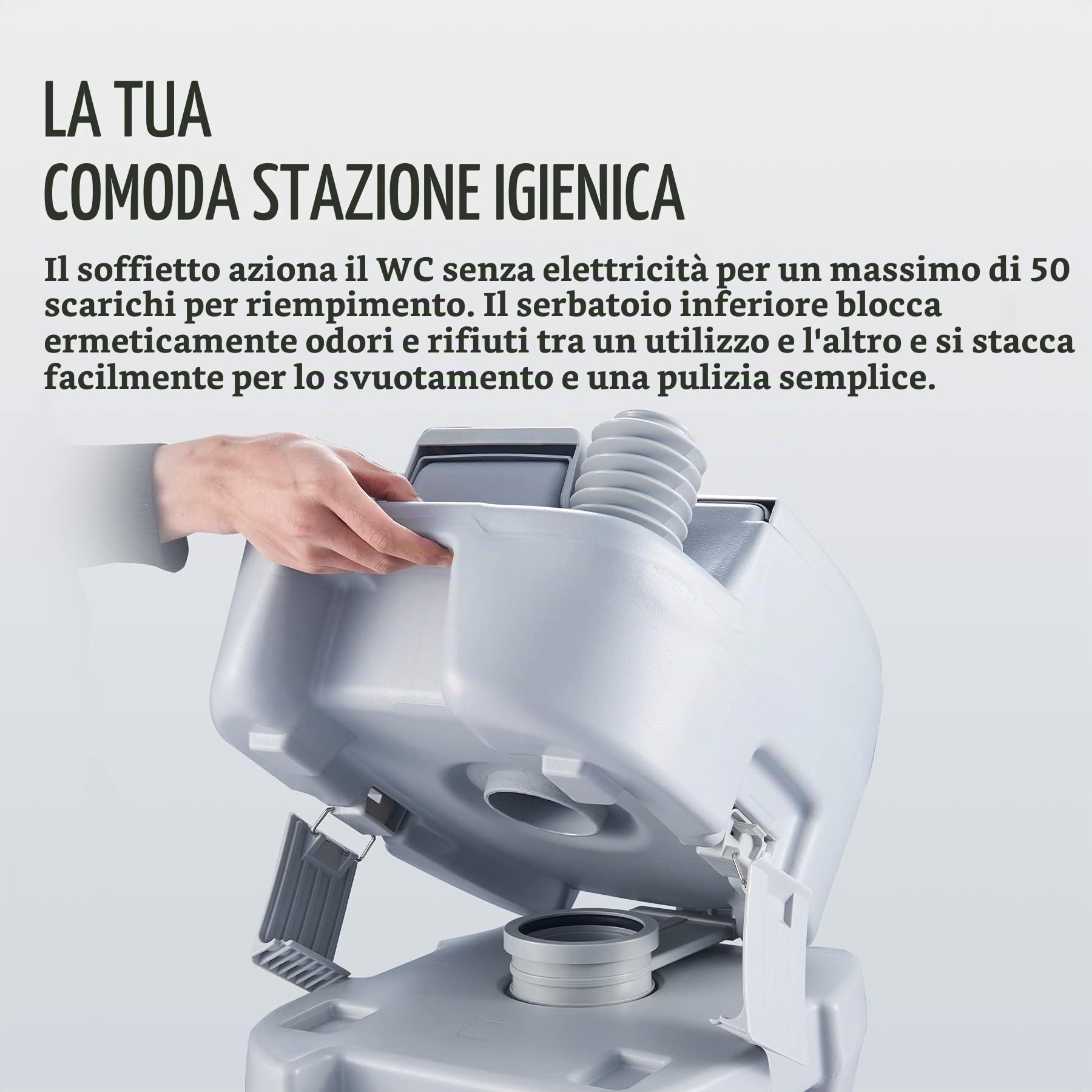 DARTMOOR Toilette da Campeggio WC Portatile con Serbatoio Rimovibile WC Chimico da Viaggio per Camper, Furgoni, Barche (20 L)